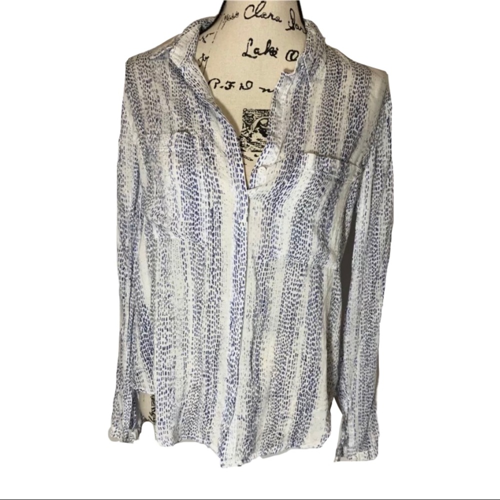 Cloth & Stone Striped Front Pockets Button Down